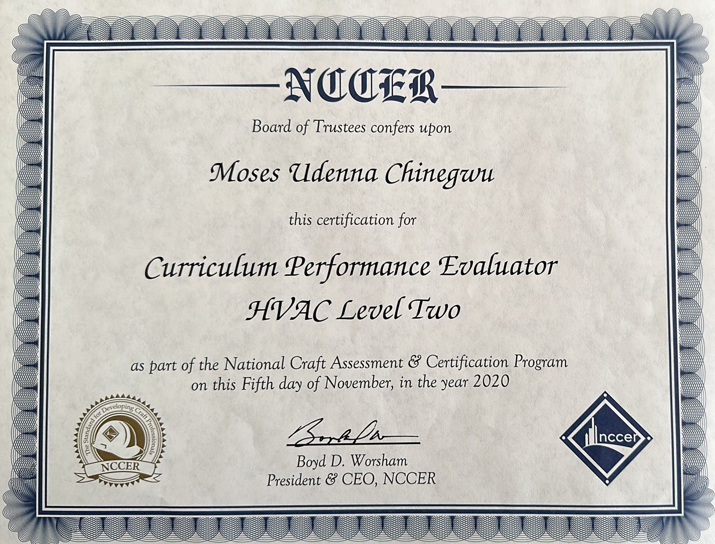 Curriculum Performance Evaluator: HVAC Level 02