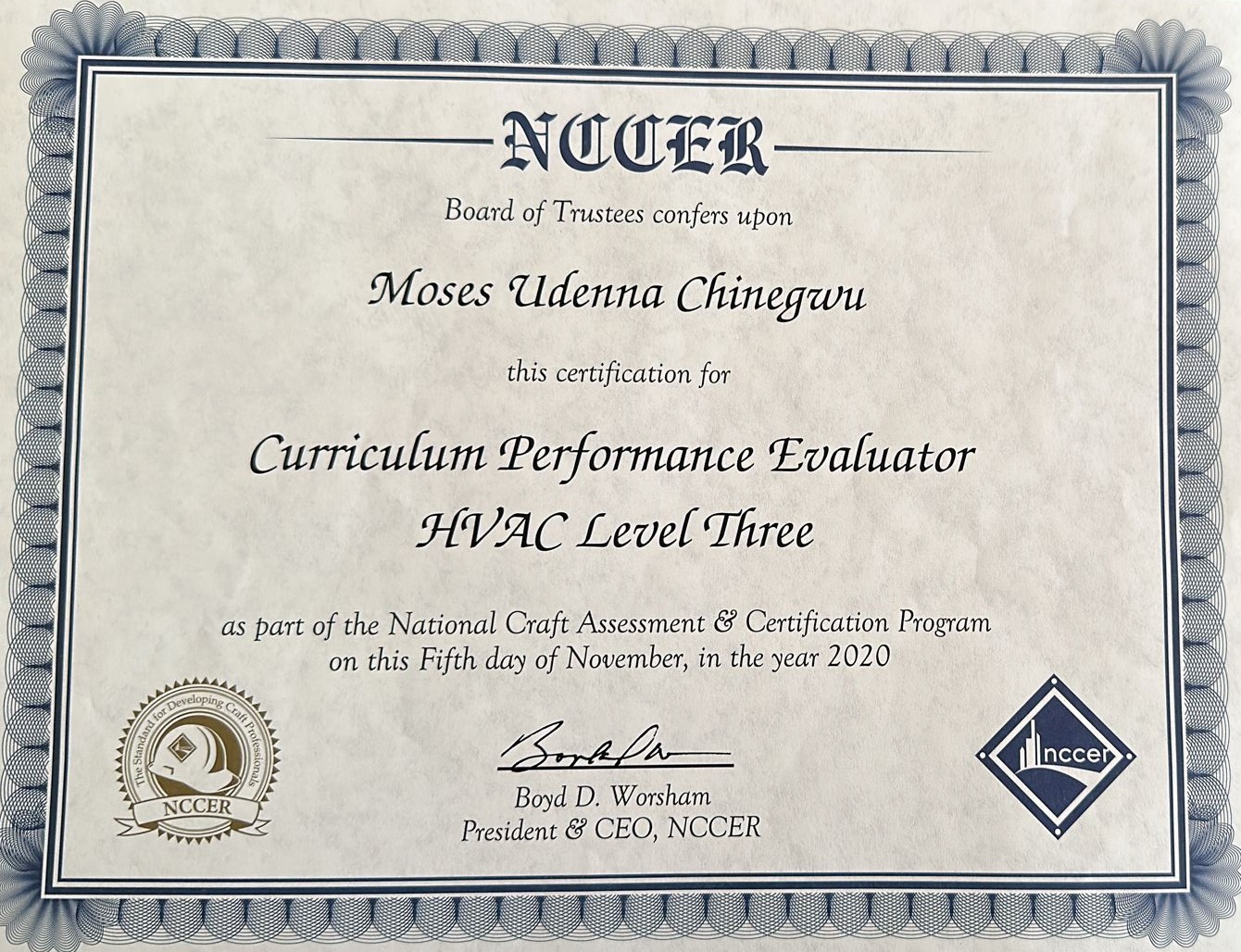 Curriculum Performance Evaluator: HVAC Level 03